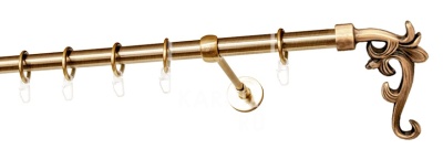 Карниз однорядный гладкий ∅16мм, латунь, 280 см, Лиана