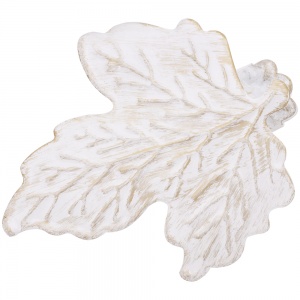 Клипса для штор Лист, Белое золото ампир