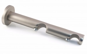 Кронштейн открытый, двухрядный круглый, 16мм, матовый хром, 8/14см