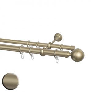 Карниз двухрядный, наконечник Шар с ободом, Д28