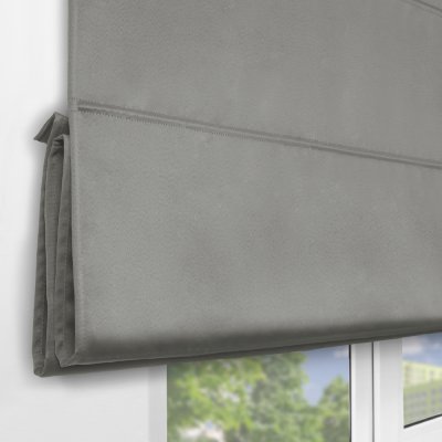 Римская штора на верёвочном механизме, Blackout, серый