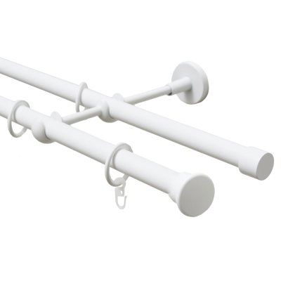 Карниз 20 мм двухрядный с наконечником КНОПКА белый-мат