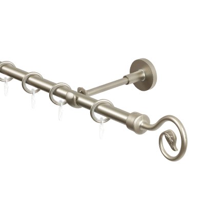 Карниз для штор, настенный, штанга 16 мм, Росток, матовый никель