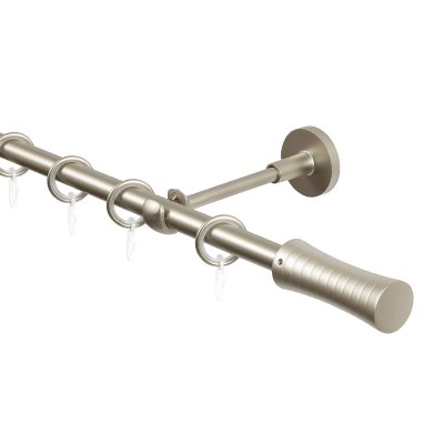 Карниз для штор, настенный, штанга 16 мм, Ладья, матовый никель