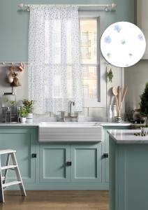 Вуаль для кухни "Sole" 140х175см белая с рисунком