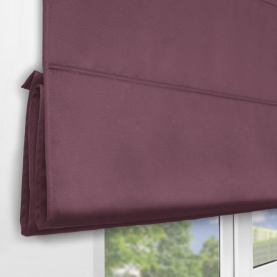 Римская штора на верёвочном механизме, Blackout, цвет баклажан