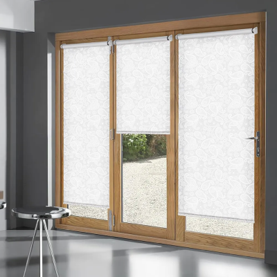 Рулонные шторы с принтом Шанталь для балконной двери цвет белый