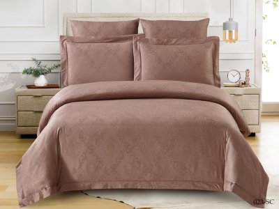Постельное белье Евро Cleo Soft Cotton цвет коричневый