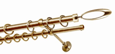 Карниз 2-х рядный гладкий ∅20/16мм, латунь, 140 см, Орбита