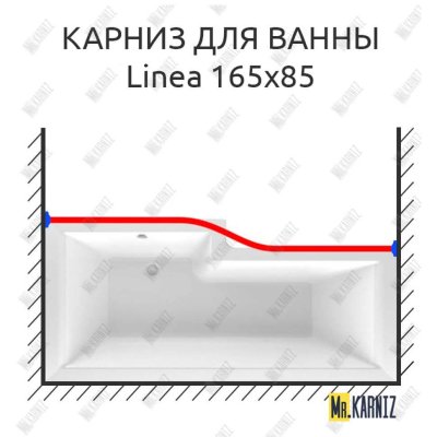 Карниз для ванны 1 MarKa Linea Передний борт 165х85 Усиленный 25 мм