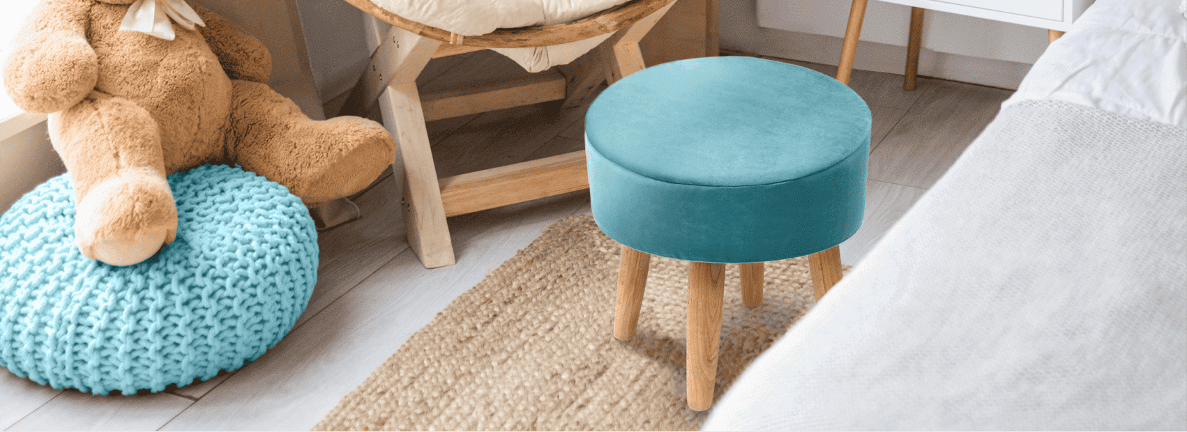 Пуфики в интерьере Пуфики в интерьере