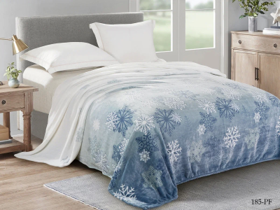 Плед CL HOME "California" велсофт евро 200*220 снежинки в атласной ленте