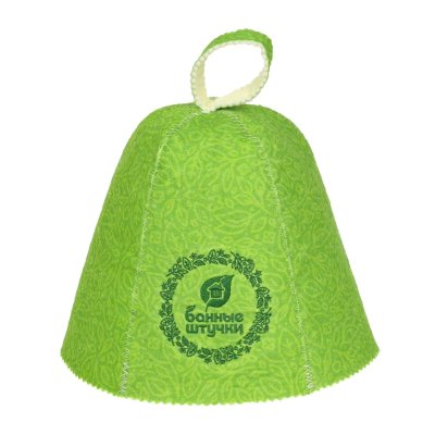 Шапка для бани и сауны с узором и логотипом "Банные штучки", войлок, 100% шерсть