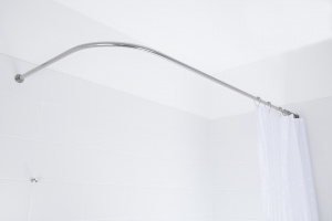 Карниз для ванной GoodHome 175x75см (Штанга) Г-образный, угловой Усиленный из нержавеющей стали