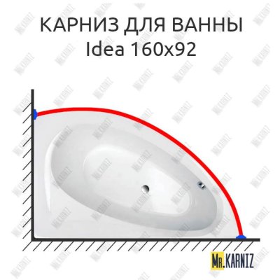 Карниз для ванны Balteco Idea 160х92 Усиленный 25 мм
