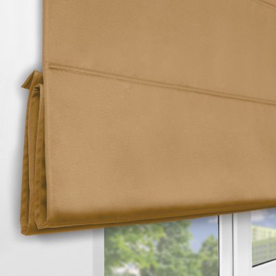 Римская штора на верёвочном механизме, Blackout, цвет солнечный