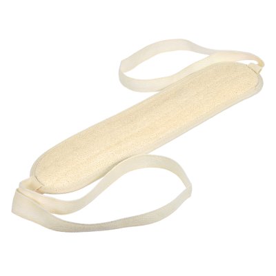 Мочалка из люфы, лента с х/б ручками, овальная, 38х9 см (96х9 см с ручками), medium, для бани и сауны "Банные штучки"