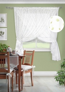 Комплект штор для кухни Николь Nicole-S 280х170 белый
