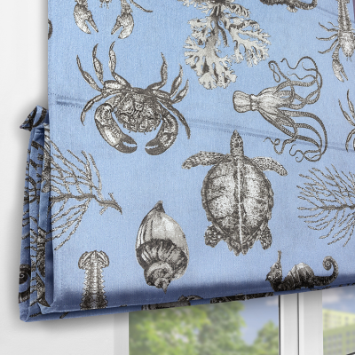 Римские шторы Odissea на веревочном механизме голубой