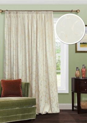 Штора на тесьме "Кливия Clivia-SH" 200х270 беж с узором