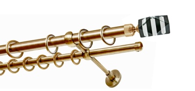 Карниз 2-х рядный гладкий ∅20/16мм, латунь, 140 см, Карамель