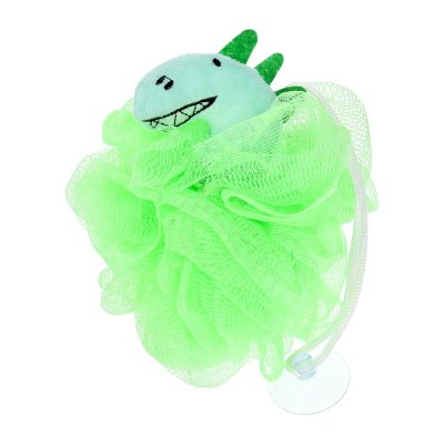 Мочалка для нежной и чувствительной кожи "Динозаврик", 10х12 см, soft, для бани и сауны "Банные штучки"