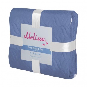 Покрывало стеганное "Melissa" 200х220, цвет голубой/серый