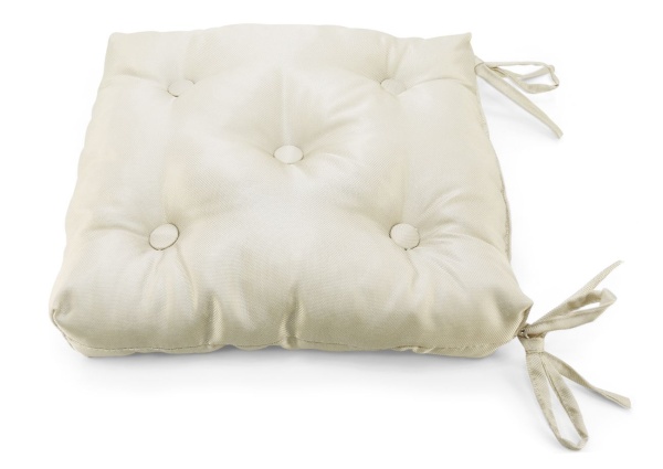 Подушка на стул с завязками 40x40 см Elektro цвет молочный