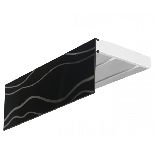 Карниз Эконом+ в сборе 2-х рядный, "Волны black", 7 см