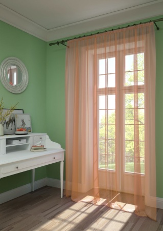 Тюль на тесьме 300х285 см Pastel цвет бледно-оранжевый