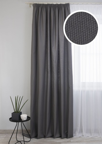 Штора на тесьме 160х270 см Sahara с подхватом цвет графит
