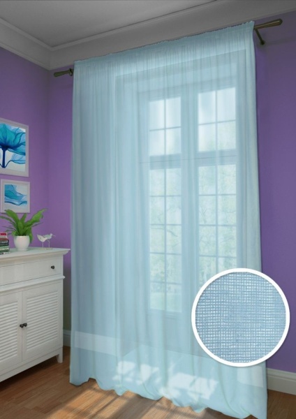 Штора для кухни Basicos-XL 300х275 голубой