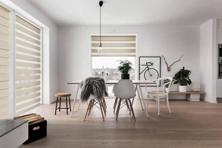 Рулонные шторы день ночь УЮТ Тиссура цвет бежевый