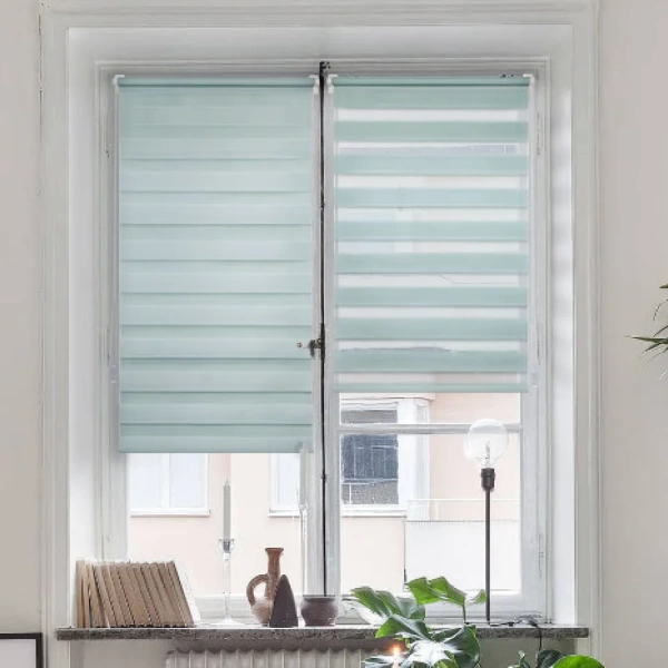 Рулонные шторы день ночь цвет мятный