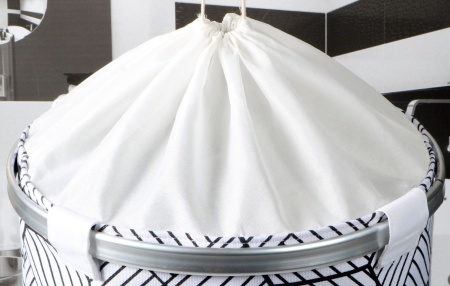 Корзина для белья на завязках FX-1033B, белая, 80л