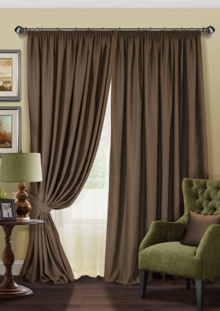 Комплект штор Блэкаут "Blackout-SH" 2 шт 220х270/500х270 светло-коричневый