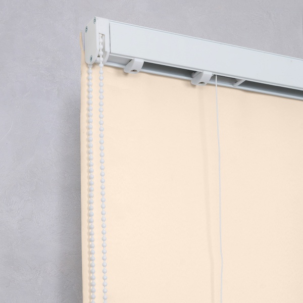 Римская штора с помпонами, Флавия Blackout на ЦМ, цвет экрю