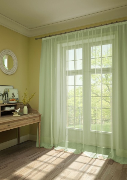 Тюль на тесьме 600х287 см Nina цвет зеленый