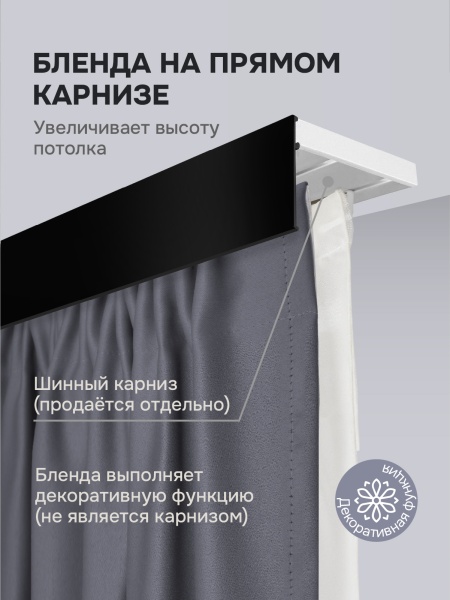 Багет для карниза 7 см, черный матовый