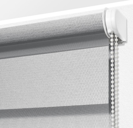 Рулонные шторы день ночь УЮТ Сальса цвет серый