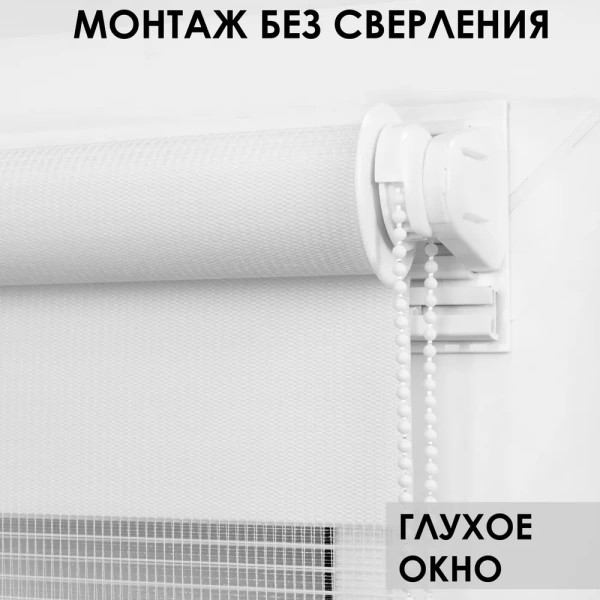 Рулонные шторы день ночь цвет белый