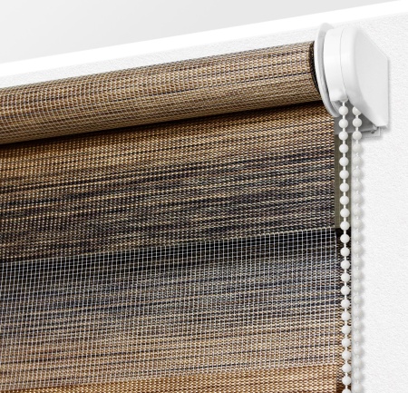 Рулонные шторы день ночь УЮТ Рафаэло цвет каштановый