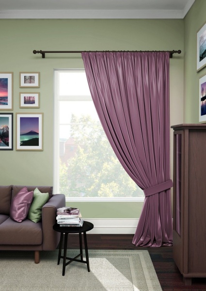 Портьера на тесьме "Avery" 200х280 фиолетовый