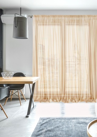 Тюль на тесьме 600х275 см Oriana-XL цвет бежевый Тюль на тесьме 600х275 см Oriana-XL цвет бежевый