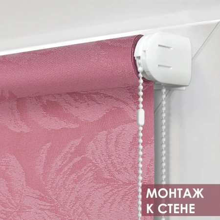 Рулонная штора Монстера, Розовый, 210 х 160