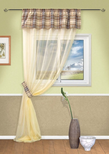 Вуаль "Португаль Portugal" с ламбрекеном и подхватом 150х303