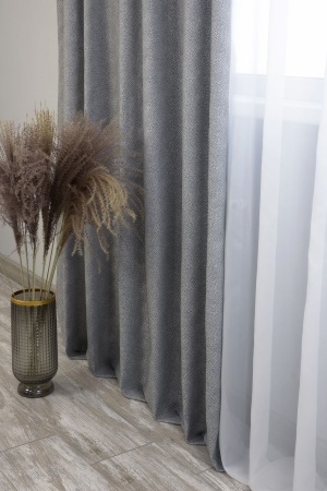 Штора на тесьме 160х260 см Мартина с подхватом цвет серо-белый