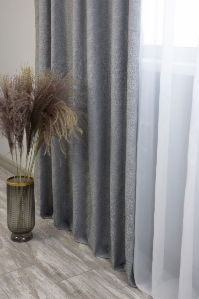 Штора на люверсах 200х260 см Мартина цвет серо-белый