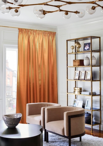 Штора на тесьме "Сатин Энтерприза Satin Enterprise" 146х270 оранжевый