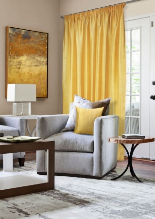 Штора на тесьме "Cosma" 136х270 цвет желтый